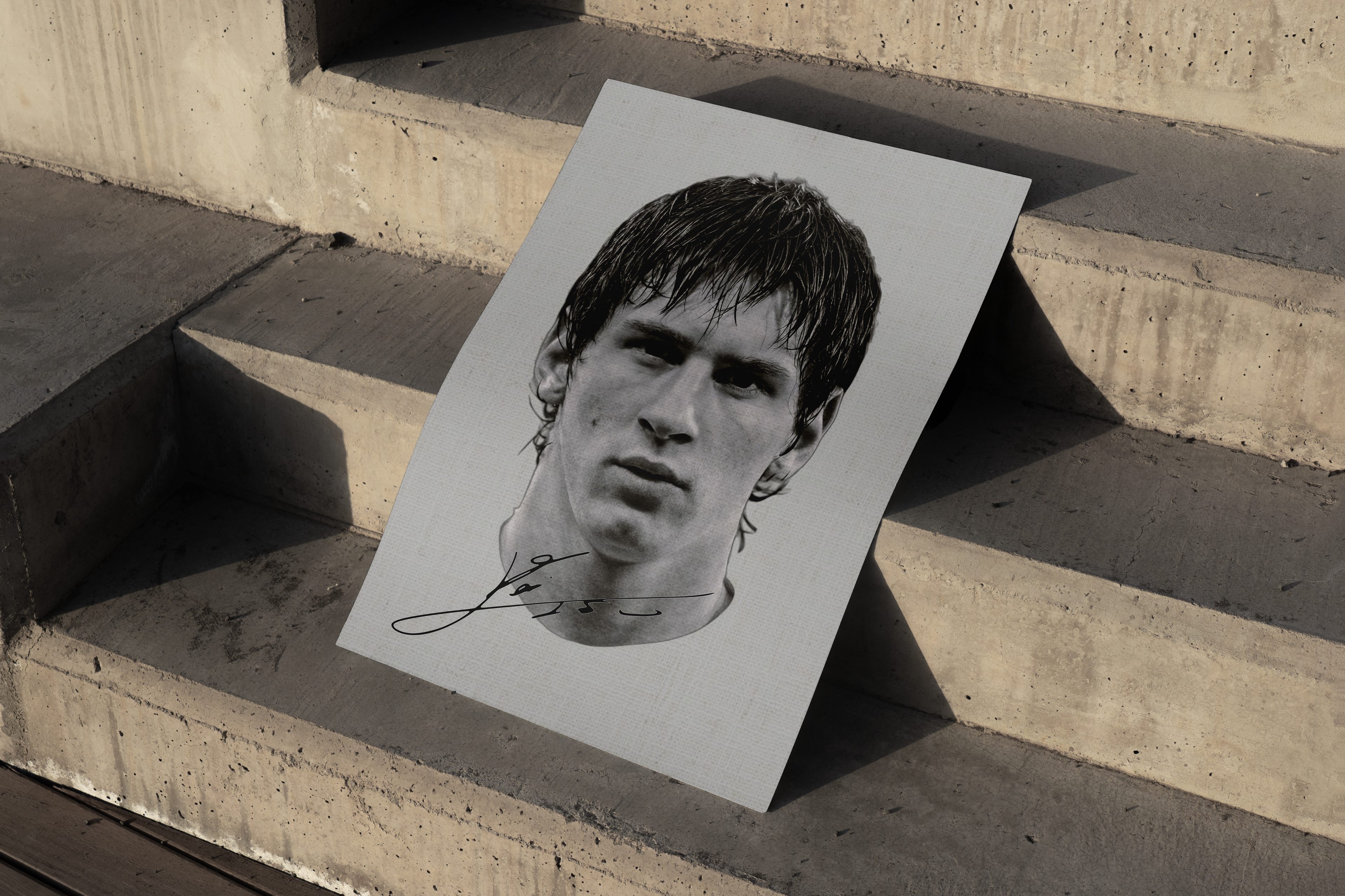 YOUNG MESSI WITH SIGNATURE | Messi Poster | Football